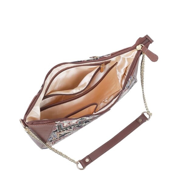 Geometric Pattern Tapestry Fabric Hobo Bag |Shoulder Sling bag, Purse - Picture 5 of 8